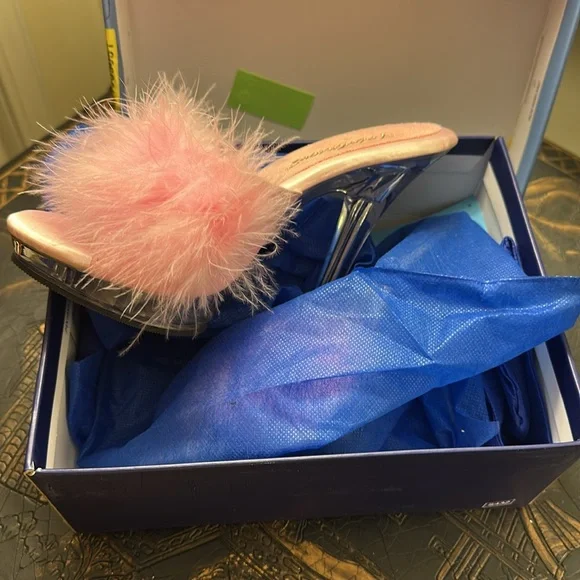 Pleaser Pink Feathered Women's Heels - Picture 12 of 16